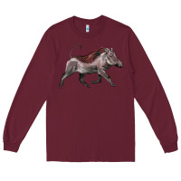 Burgundy Warthog Illustrations Long Sleeve Tee - LillyAllenDesigns