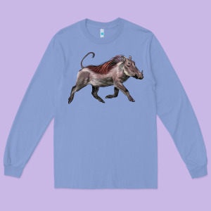 Warthog Illustrations Long Sleeve Tee Designed By Lillyallendesigns