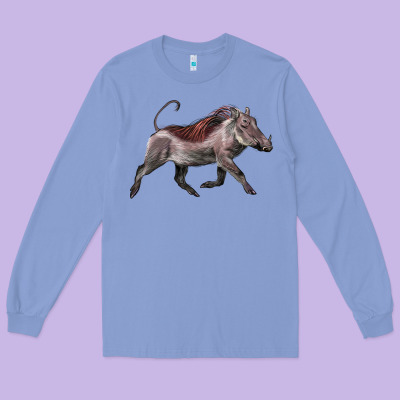 Warthog Illustrations Long Sleeve Tee Designed By Lillyallendesigns