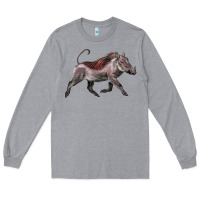Heather Grey Warthog Illustrations Long Sleeve Tee - LillyAllenDesigns
