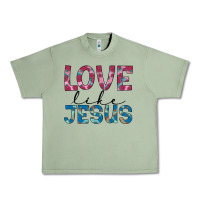 Oil Green love like jesus Urban Heavy Tee - JahusDesignShop