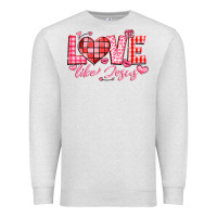 Oatmeal Heather love like jesus la Premium Sweatshirt - LillyAllenDesigns