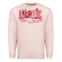 Pale Pink love like jesus la Premium Sweatshirt - LillyAllenDesigns