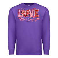 Purple love like jesus la Premium Sweatshirt - LillyAllenDesigns