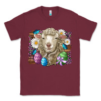 Burgundy easter sheep eggs butterfly daisys leopard glitter wooden Classic Tee - Artiststas