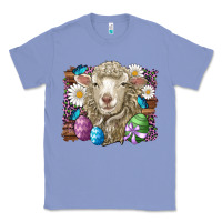 Colony Blue easter sheep eggs butterfly daisys leopard glitter wooden Classic Tee - Artiststas