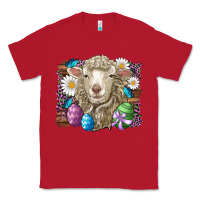 Red easter sheep eggs butterfly daisys leopard glitter wooden Classic Tee - Artiststas