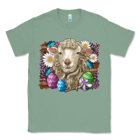 Sage easter sheep eggs butterfly daisys leopard glitter wooden Classic Tee - Artiststas