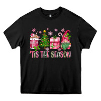 Black pink christmas 'tis the season gnome Heavy Core Tee - Zillion Design Studio