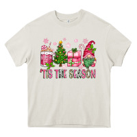 Cream pink christmas 'tis the season gnome Heavy Core Tee - Zillion Design Studio