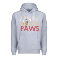Heather Grey Christmas Dogs Paws Premium Hoodie - Bettercallsaul
