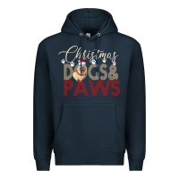 Navy Christmas Dogs Paws Premium Hoodie - Bettercallsaul