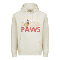 Oatmeal Heather Christmas Dogs Paws Premium Hoodie - Bettercallsaul