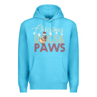 Ocean Blue Christmas Dogs Paws Premium Hoodie - Bettercallsaul