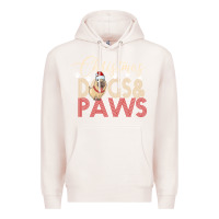 Pale Pink Christmas Dogs Paws Premium Hoodie - Bettercallsaul