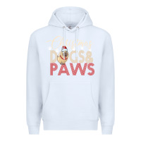 White Christmas Dogs Paws Premium Hoodie - Bettercallsaul
