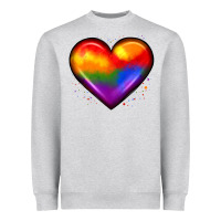 Heather Grey pride heart Heavyweight Sweatshirt - JahusDesignShop