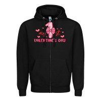 Black my first valentines day Zipper Hoodie - MaliasSmallBusiness