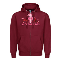 Burgundy my first valentines day Zipper Hoodie - MaliasSmallBusiness