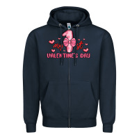 Navy my first valentines day Zipper Hoodie - MaliasSmallBusiness