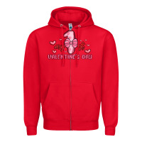 Red my first valentines day Zipper Hoodie - MaliasSmallBusiness
