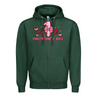 Sports Green my first valentines day Zipper Hoodie - MaliasSmallBusiness