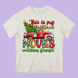 This Is My Christmas Movies Watching Blanket Heavy Core Tee Designed By Zillion Design Studio