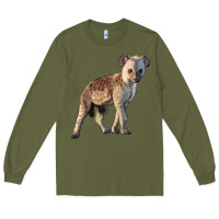 Army Green Baby Hyena Illustrations Long Sleeve Tee - LillyAllenDesigns