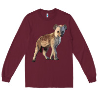 Burgundy Baby Hyena Illustrations Long Sleeve Tee - LillyAllenDesigns