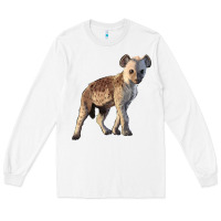 White Baby Hyena Illustrations Long Sleeve Tee - LillyAllenDesigns