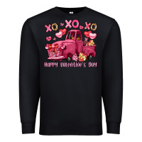 Black xo xo xo happy valentine's day truck Premium Sweatshirt - LillyAllenDesigns