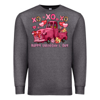 Charcoal Heather xo xo xo happy valentine's day truck Premium Sweatshirt - LillyAllenDesigns