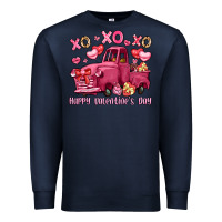 Navy xo xo xo happy valentine's day truck Premium Sweatshirt - LillyAllenDesigns