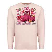 Pale Pink xo xo xo happy valentine's day truck Premium Sweatshirt - LillyAllenDesigns