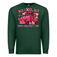 Sports Green xo xo xo happy valentine's day truck Premium Sweatshirt - LillyAllenDesigns