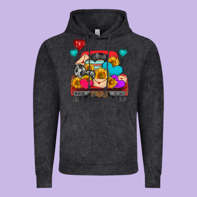 Western Truck With Heart Vintage Hoodie Designed By Hra Design Shop