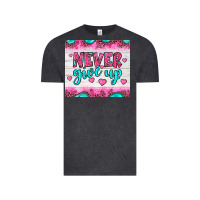 Vintage Black never give up Vintage Tee - JahusDesignShop
