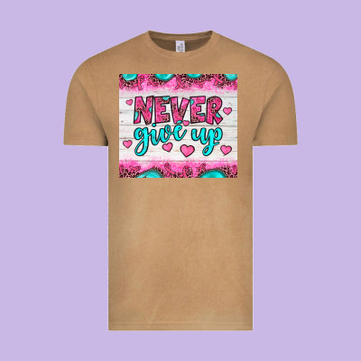 Never Give Up Vintage Tee Designed By Jahusdesignshop