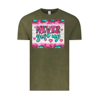 Vintage Olive never give up Vintage Tee - JahusDesignShop