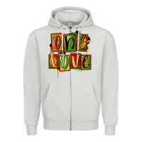 Dove Grey one love juneteenth Zipper Hoodie - MaliasSmallBusiness