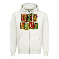 Oatmeal Heather one love juneteenth Zipper Hoodie - MaliasSmallBusiness