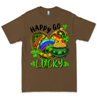Cacao Happy Go Lucky Pot Of Gold And Rainbow Heart Premium Tee - RanaPortraitStore