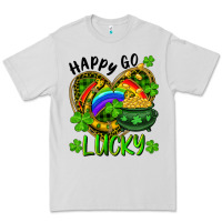 Happy Go Lucky Pot Of Gold And Rainbow Heart Premium Tee | Teevron