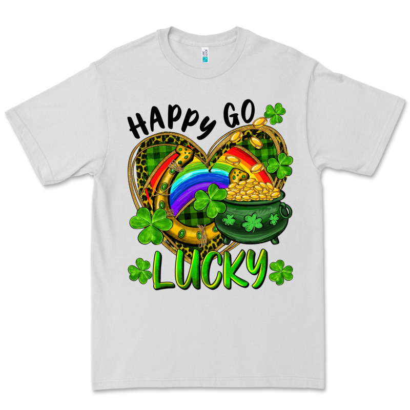 Happy Go Lucky Pot Of Gold And Rainbow Heart Premium Tee by RanaPortraitStore | Teevron