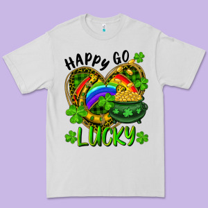 Happy Go Lucky Pot Of Gold And Rainbow Heart Premium Tee Designed By Ranaportraitstore