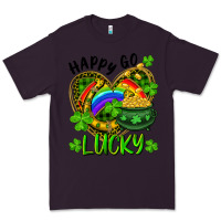 Plum Happy Go Lucky Pot Of Gold And Rainbow Heart Premium Tee - RanaPortraitStore