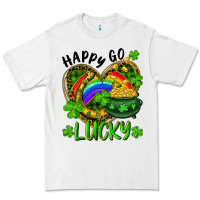 White Happy Go Lucky Pot Of Gold And Rainbow Heart Premium Tee - RanaPortraitStore