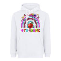 White 4 th  grade Heavyweight Hoodie - BundleAndBundleShop