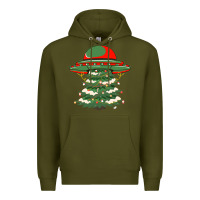 Army Green Ufo Christmas Pine Tree Premium Hoodie - Bettercallsaul