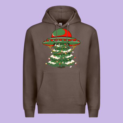 Ufo Christmas Pine Tree Premium Hoodie Designed By Bettercallsaul